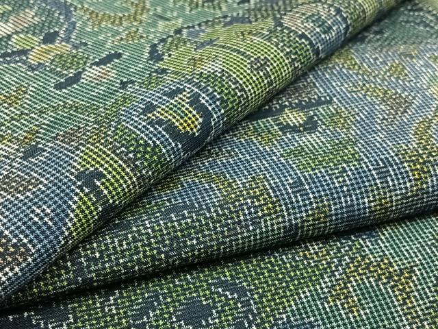 平和屋着物▽本場大島紬 単衣 草花文 正絹 逸品 AABC6792jh