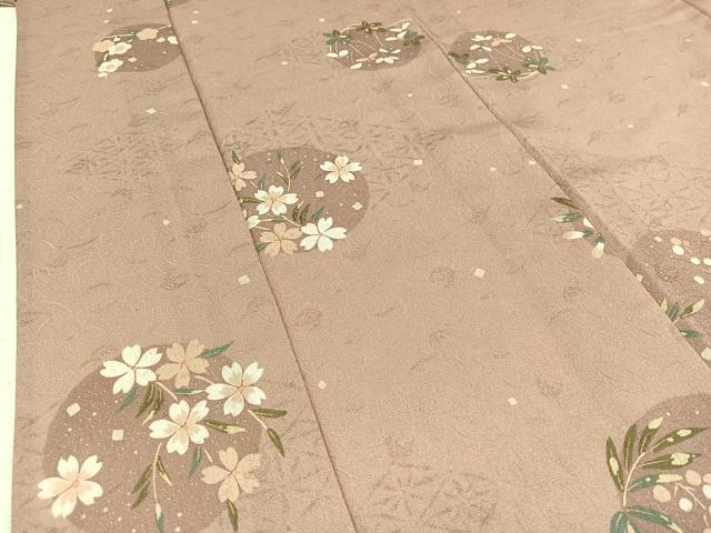 平和屋着物▽小紋 単衣 花丸文 洗える着物 AABC6793jh