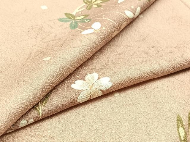 平和屋着物▽小紋 単衣 花丸文 洗える着物 AABC6793jh