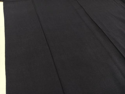 平和屋着物▽上質な紬 単衣 紺藍色 正絹 逸品 AABC6798jh