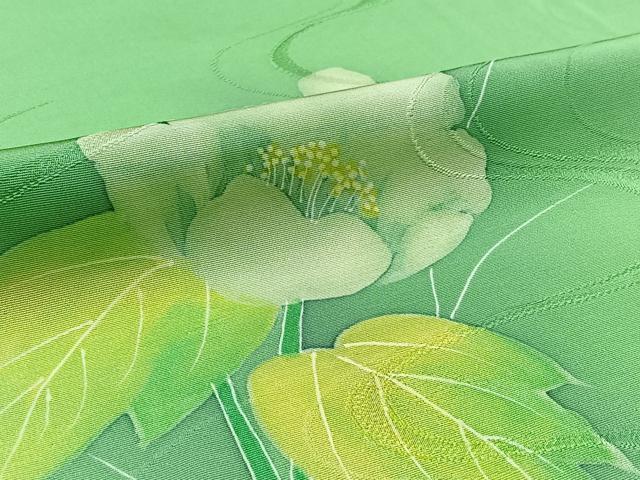 平和屋着物▽訪問着 単衣 流水花文 正絹 逸品 AABC6800jh