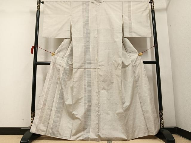 平和屋着物●本場大島紬 白大島 カタス7マルキ 間道 正絹 逸品 AABC6803ph