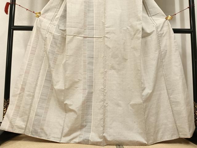平和屋着物●本場大島紬 白大島 カタス7マルキ 間道 正絹 逸品 AABC6803ph