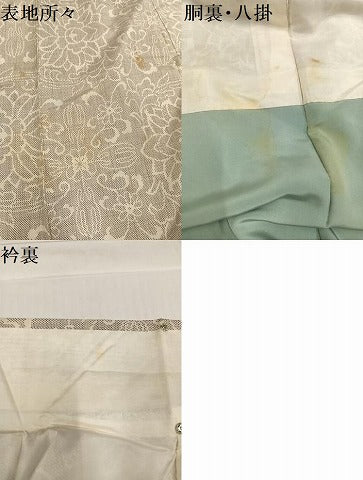 平和屋着物●本場大島紬 白大島 一元7マルキ 花唐草文 正絹 逸品 AABC6812ph