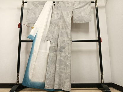 平和屋着物●本場大島紬　白大島　一元絣　吉祥文　正絹　逸品　AABC6814ph