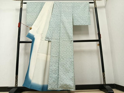 平和屋着物●上質な小紋 絞り 幾何学文 正絹 逸品 AABC6825ph