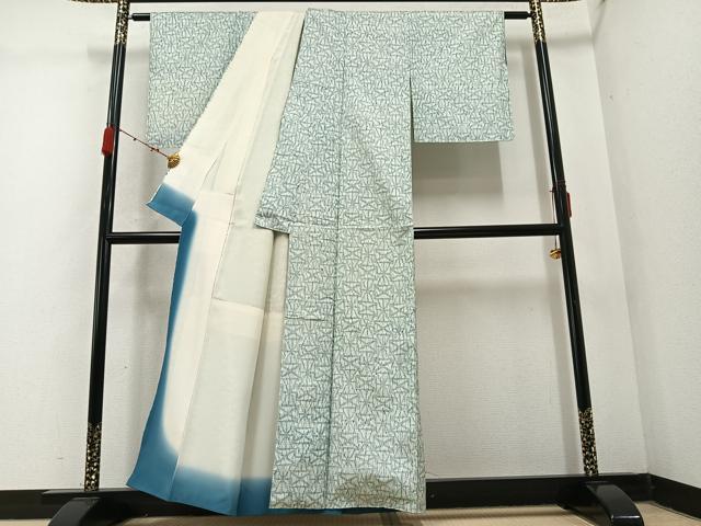 平和屋着物●上質な小紋 絞り 幾何学文 正絹 逸品 AABC6825ph