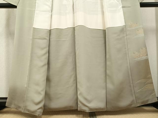 平和屋着物●豪華色留袖　駒刺繍　草花文　暈し染め　金彩　正絹　逸品　AABC6836ph
