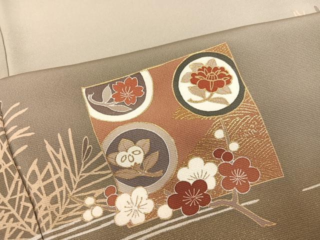 平和屋着物●豪華色留袖　駒刺繍　草花文　暈し染め　金彩　正絹　逸品　AABC6836ph
