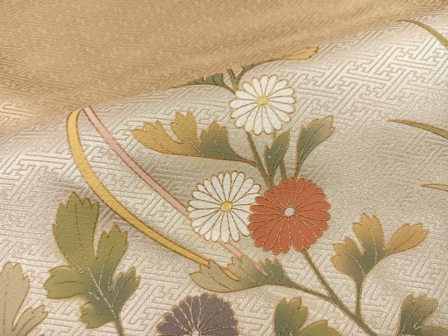 平和屋着物●訪問着 流水枝花鴛鴦文 暈し染め 金彩 正絹 逸品 AABC6837ph