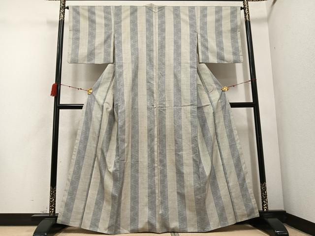 平和屋着物●本場大島紬 一元7マルキ 間道 正絹 逸品 AABC6843ph