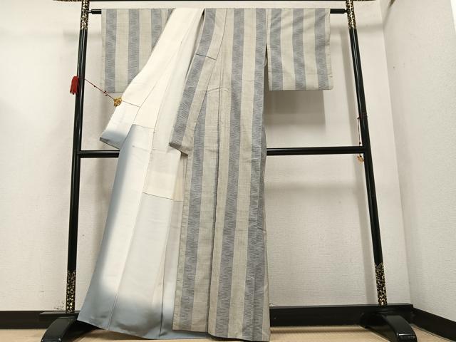 平和屋着物●本場大島紬 一元7マルキ 間道 正絹 逸品 AABC6843ph