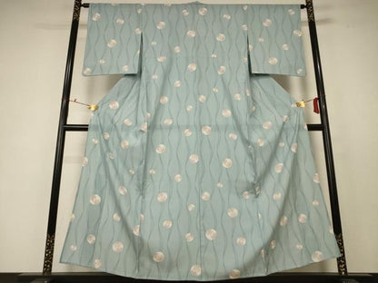 平和屋着物＊夏物 小紋 絽 花丸文 正絹 逸品 AABC6881jd