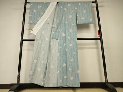 平和屋着物＊夏物 小紋 絽 花丸文 正絹 逸品 AABC6881jd