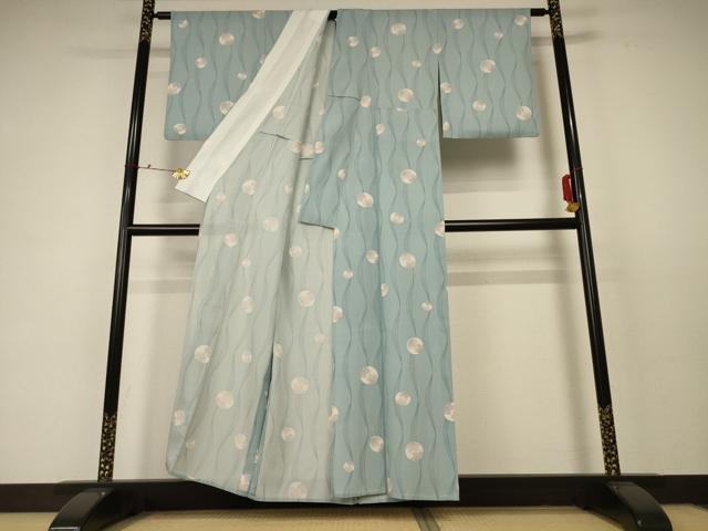 平和屋着物＊夏物 小紋 絽 花丸文 正絹 逸品 AABC6881jd