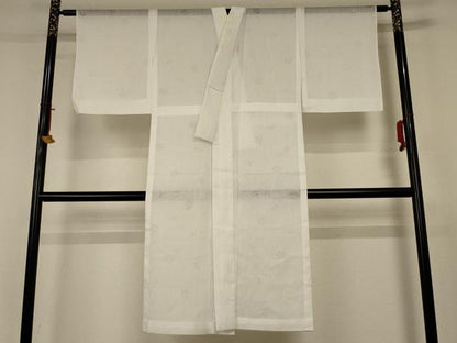 平和屋着物＊夏物 長襦袢 舞花紋紗 白色 半衿刺繍 AABC6884jd