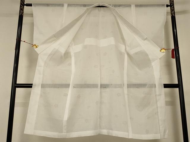 平和屋着物＊夏物 長襦袢 舞花紋紗 白色 半衿刺繍 AABC6884jd
