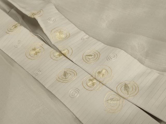 平和屋着物＊夏物 長襦袢 舞花紋紗 白色 半衿刺繍 AABC6884jd