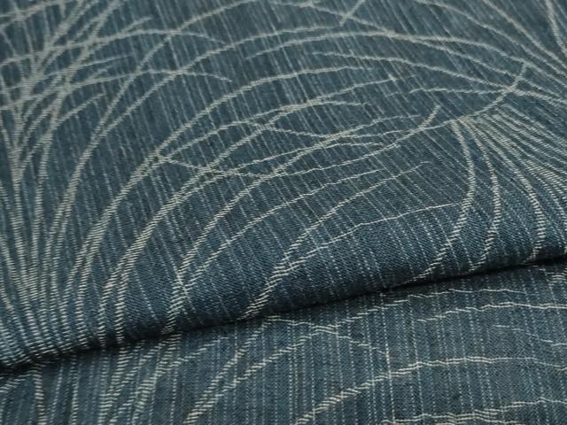 平和屋着物＊夏物　小千谷ちぢみ　葉尽くし　麻　逸品　AABC6885jd