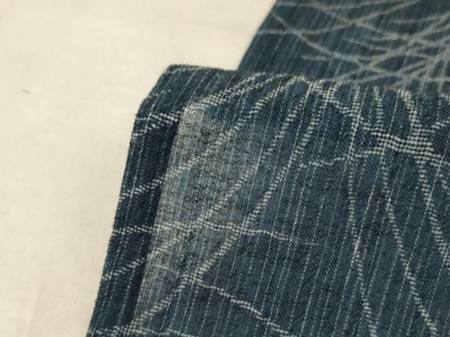 平和屋着物＊夏物　小千谷ちぢみ　葉尽くし　麻　逸品　AABC6885jd