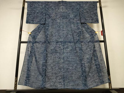 平和屋着物＊夏物 小紋 絽 草花文 正絹 逸品 AABC6890jd