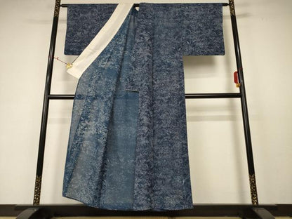 平和屋着物＊夏物 小紋 絽 草花文 正絹 逸品 AABC6890jd