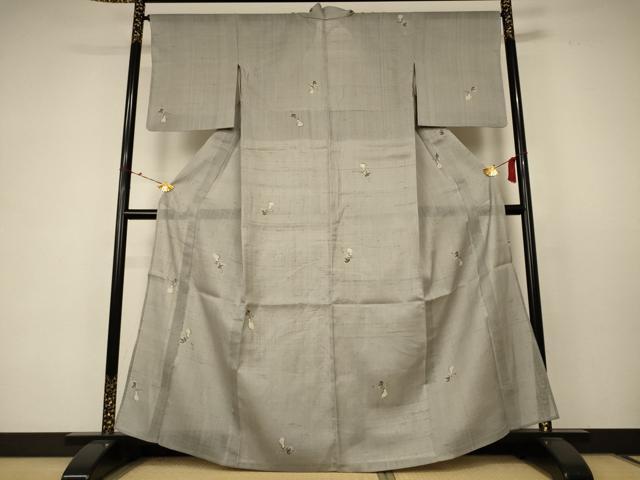 平和屋着物▽生紬 単衣 瓢箪 正絹 逸品 AABC6891jd
