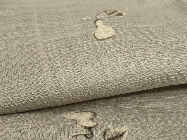 平和屋着物▽生紬 単衣 瓢箪 正絹 逸品 AABC6891jd