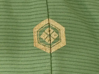 平和屋着物＊夏物 色無地 絽 松葉色 正絹 逸品 AABC6894jd