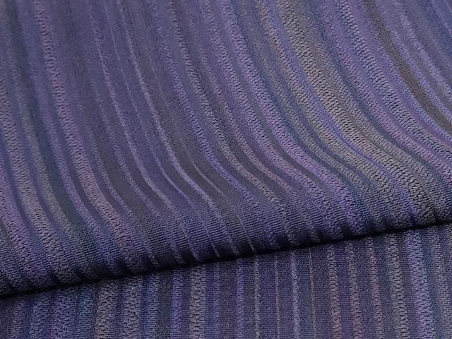 平和屋着物▽上質な小紋 単衣 縞 正絹 逸品 AABC6897jd