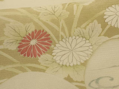 平和屋着物＊夏物 訪問着 絽 手描き 流水草花文 正絹 逸品 AABC6899jd