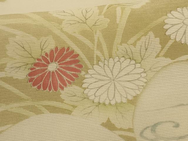 平和屋着物＊夏物 訪問着 絽 手描き 流水草花文 正絹 逸品 AABC6899jd