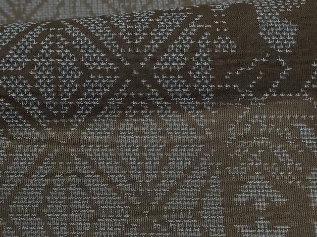 平和屋着物＊夏物 本場大島紬 夏大島 麻の葉文様 正絹 逸品 未使用 AABC6901jd