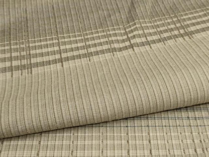 平和屋着物▽上質な紬 単衣 格子 正絹 逸品 AABC6902jd
