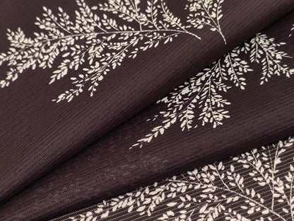 平和屋着物＊夏物 小紋 絽 枝葉文 正絹 逸品 AABC6904jd