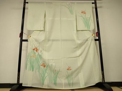 平和屋着物＊夏物 訪問着 絽 草花文 正絹 逸品 AABC6905jd