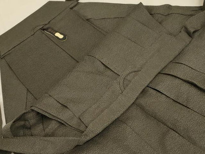 平和屋着物＊夏物　男性　馬乗り袴　藍媚茶色　正絹　逸品　AABC6915jd