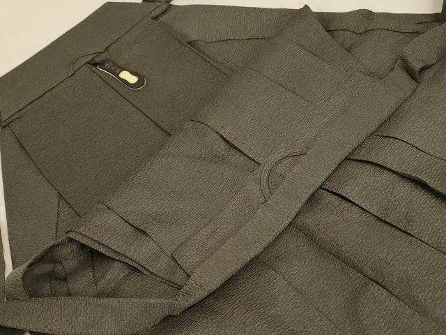 平和屋着物＊夏物　男性　馬乗り袴　藍媚茶色　正絹　逸品　AABC6915jd