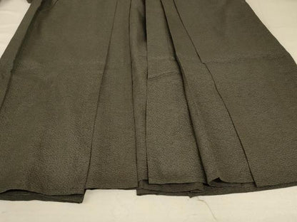 平和屋着物＊夏物　男性　馬乗り袴　藍媚茶色　正絹　逸品　AABC6915jd