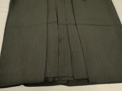 平和屋着物＊夏物 男性 行灯袴 縞 正絹 逸品 AABC6916jd