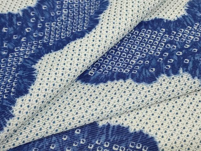 平和屋着物＊夏物 小紋 絽 雲取り文 洗える着物 未使用 AABC6918jd