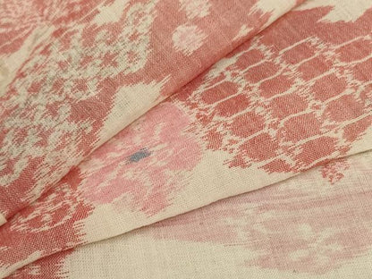 平和屋着物＊夏物 小千谷ちぢみ 花鳥文 麻 逸品 AABC6920jd