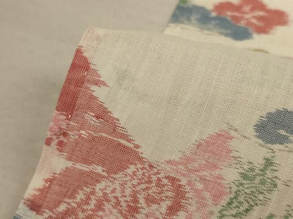 平和屋着物＊夏物 小千谷ちぢみ 花鳥文 麻 逸品 AABC6920jd