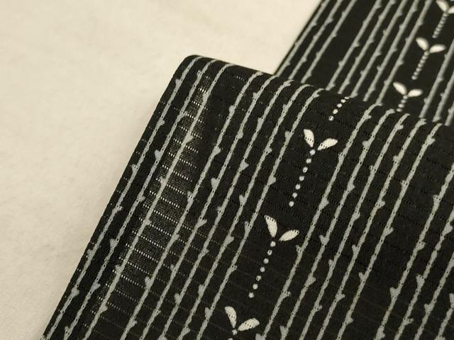 平和屋着物＊夏物 小紋 絽 枝葉間道 洗える着物 AABC6921jd