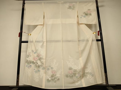 平和屋着物＊夏物 訪問着 絽 草花文 正絹 逸品 AABC6923jd