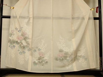 平和屋着物＊夏物 訪問着 絽 草花文 正絹 逸品 AABC6923jd
