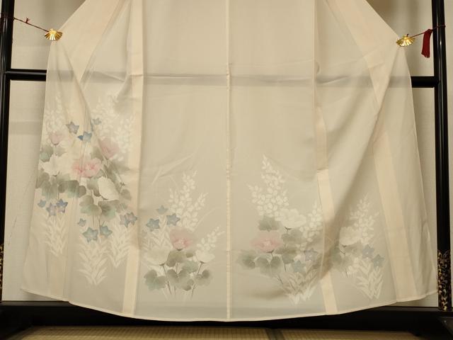 平和屋着物＊夏物 訪問着 絽 草花文 正絹 逸品 AABC6923jd