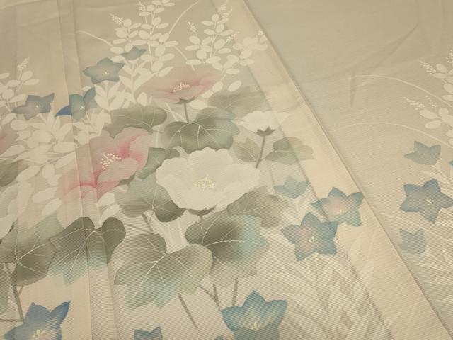 平和屋着物＊夏物 訪問着 絽 草花文 正絹 逸品 AABC6923jd