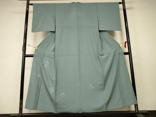平和屋着物＊夏物 無地絵羽訪問着 絽 中国三大刺繍 汕頭刺繍 スワトウ刺繍 深川鼠色 正絹 逸品 AABC6924jd