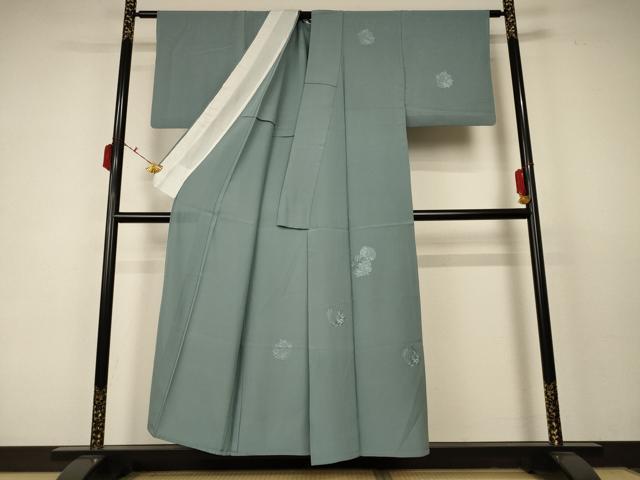 平和屋着物＊夏物 無地絵羽訪問着 絽 中国三大刺繍 汕頭刺繍 スワトウ刺繍 深川鼠色 正絹 逸品 AABC6924jd